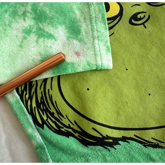The GRINCH Girls Sz SMALL Dr. Suess T-Shirt Christmas Long Sleeve Tie Dye - Picture 2 of 8
